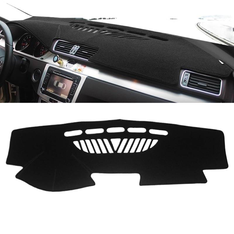 Armaturenbrett Matte Teppich Für VW Für Passat B6 2005 2006 2007-2012 CC 2009-2013 Auto Armaturenbrett Abdeckung Vermeiden Sie Licht Pad Anti-UV-Teppiche Rutschfeste Matte Shade Board Pad(Black Side L von Feoosvx