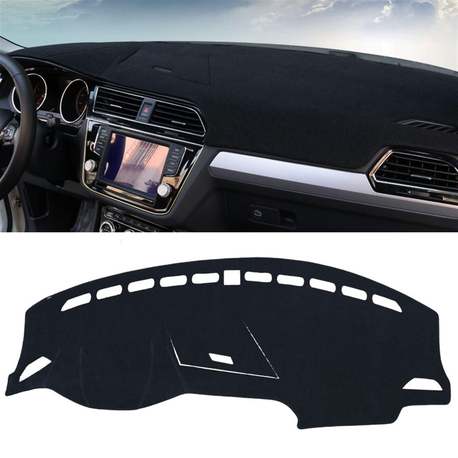 Armaturenbrett Matte Teppich Für VW Für Tiguan MK1 MK2 R Linie 2009-2021 2022 Auto Dashboard Vermeiden Licht Pad Instrument Plattform Schreibtisch Abdeckung Matte Teppiche Shade Board Pad(2016-2022 Bl von Feoosvx