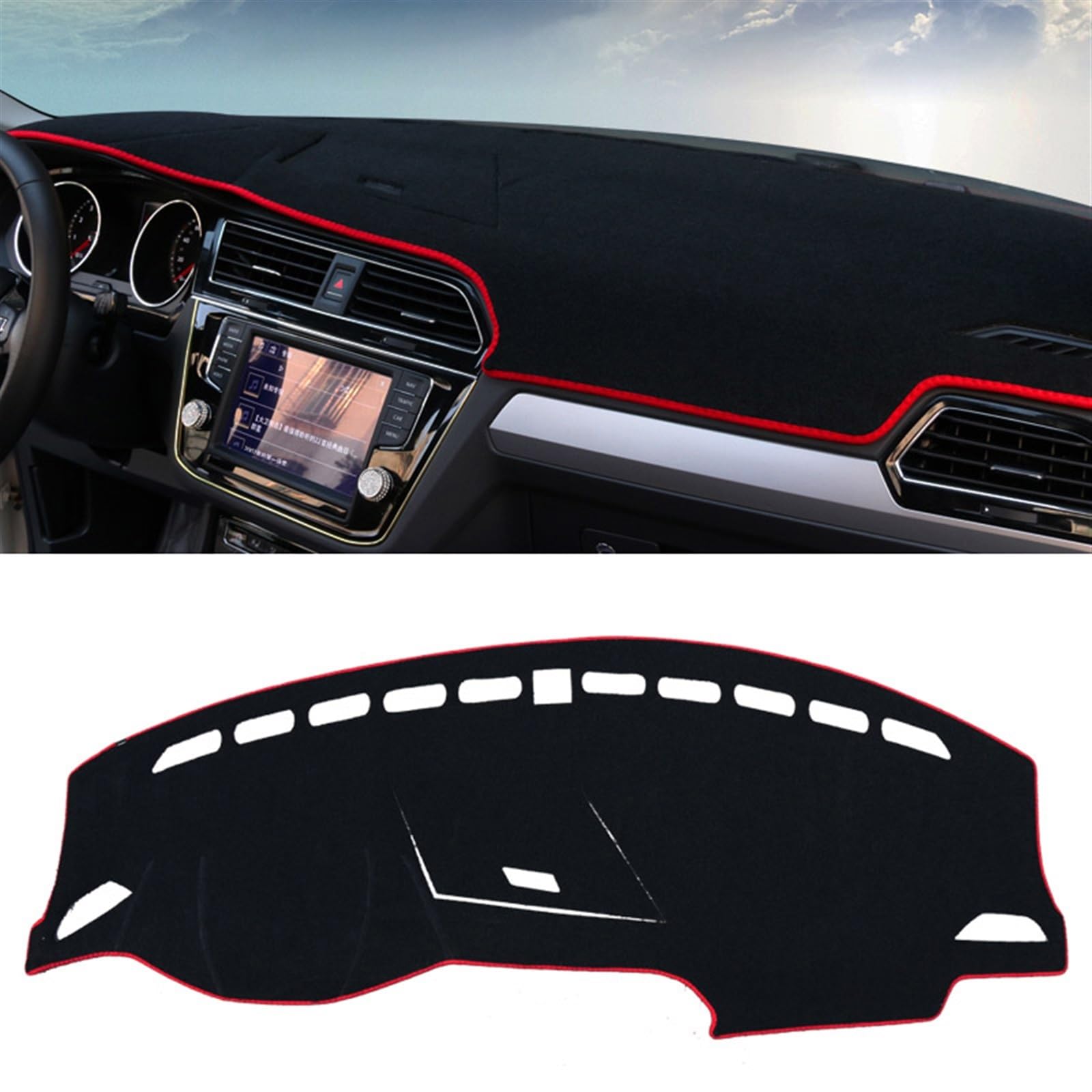 Armaturenbrett Matte Teppich Für VW Für Tiguan MK1 MK2 R Linie 2009-2021 2022 Auto Dashboard Vermeiden Licht Pad Instrument Plattform Schreibtisch Abdeckung Matte Teppiche Shade Board Pad(2016-2022 Re von Feoosvx