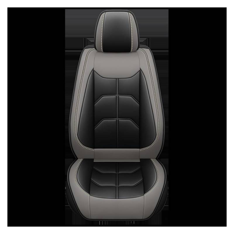 Auto-Sitzbezüge 1 PC Für OPEL Für Astra K Für Insignia Für Zafira Für Antara Für Grandland X Für Corsa Universal PU Leder Auto Sitz Abdeckung Auto-Schonbezug(Black Grey) von Feoosvx