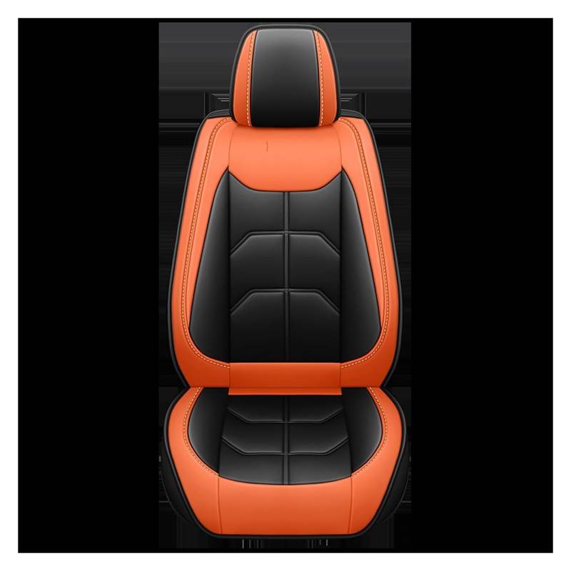 Auto-Sitzbezüge 1 PC Für OPEL Für Astra K Für Insignia Für Zafira Für Antara Für Grandland X Für Corsa Universal PU Leder Auto Sitz Abdeckung Auto-Schonbezug(Black Orange) von Feoosvx