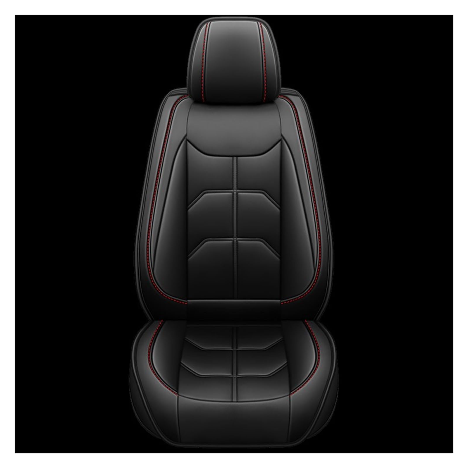 Auto-Sitzbezüge 1 PC Für SEAT Für Leon Für Arona Für Ateca Für Tarraco Alle Automodelle Universal PU Leder Autositzbezug Auto-Schonbezug(Schwarz) von Feoosvx