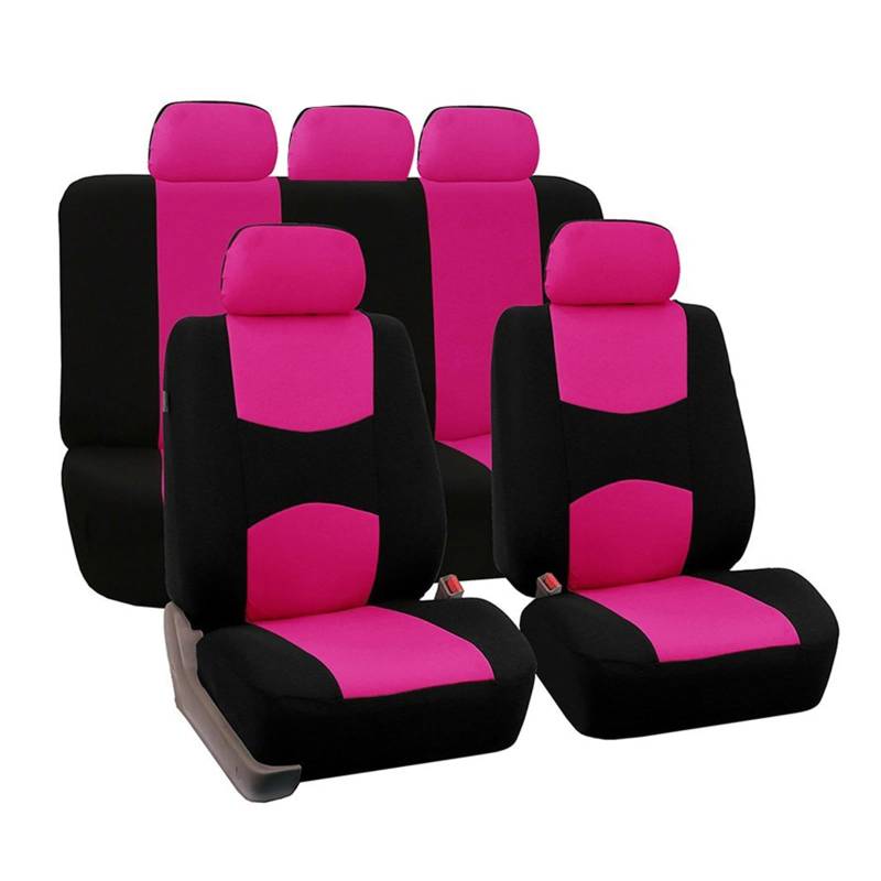 Auto-Sitzbezüge 5 Sitzbezüge-Set Für Vorne Und Hinten Autositzbezüge-Set Auto-Sitzbezüge Für Vorne Und Hinten Für Den Vier-Jahreszeiten-Sitzschutz Auto-Schonbezug(Pink b) von Feoosvx