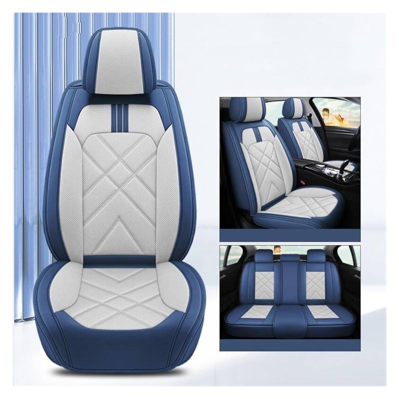 Auto-Sitzbezüge Für Chevrolet Für Cruze Für Captiva Für Sonic Für Spark Für Aveo Alle Modelle Auto-Styling Allgemeine Leder Auto Sitzbezug Auto-Schonbezug(Blue White) von Feoosvx