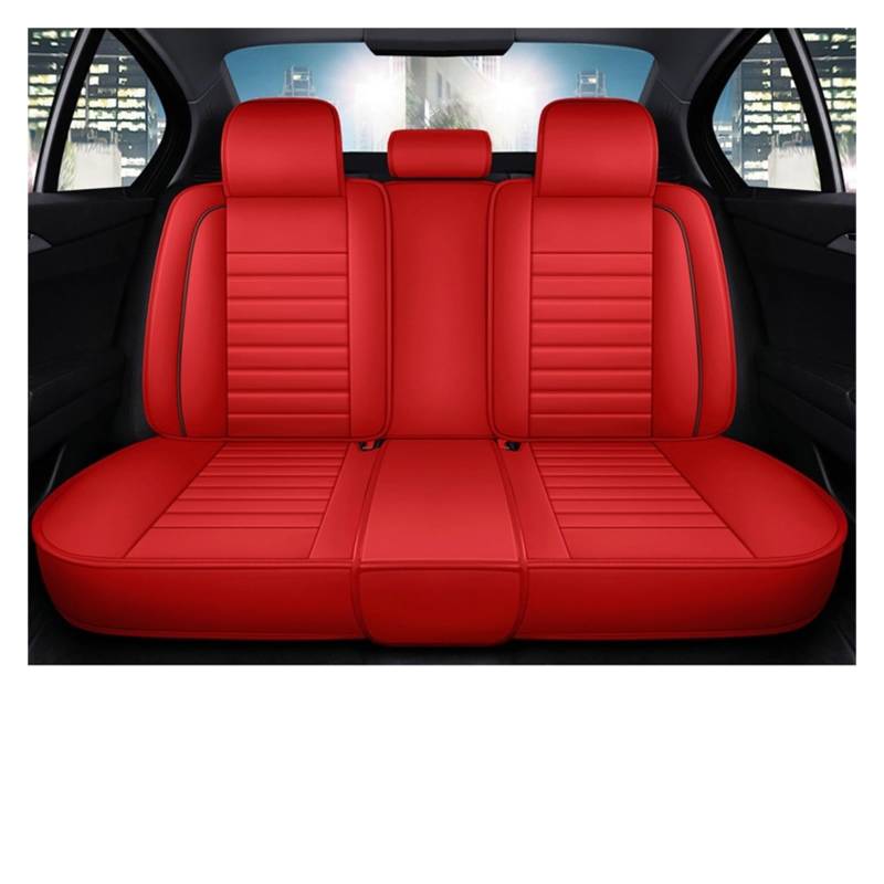 Auto-Sitzbezüge Für Chevrolet Für Onix Für Aveo T250 T300 Für Lacetti Für Niva Für Lanos Für Cobalt Für Cruze Auto Sitz Abdeckung Leder Auto-Schonbezug(Rear Seats-Red) von Feoosvx