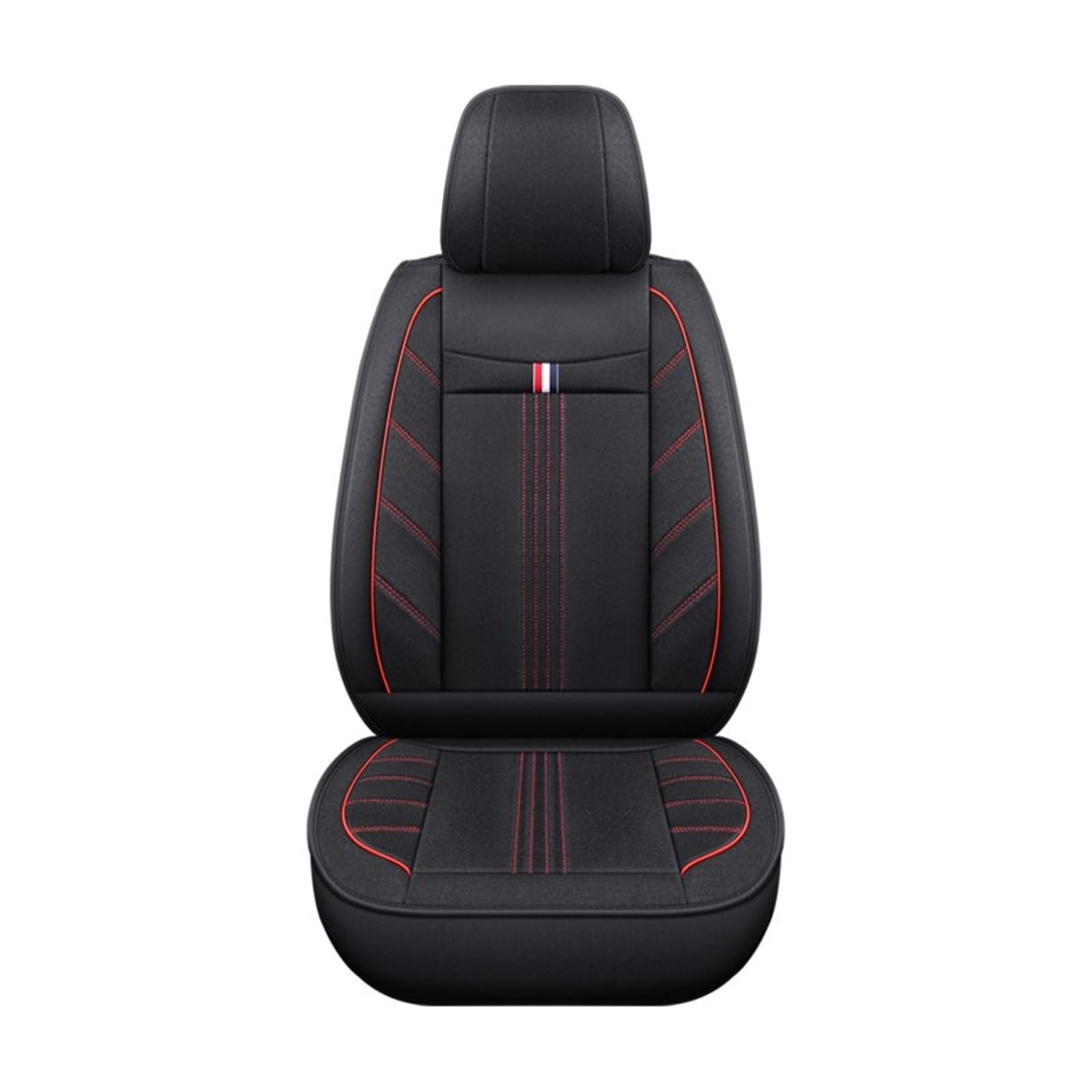 Auto-Sitzbezüge Für FIAT Für Bravo Für Punto Für Panda 500 Atmungsaktive Innen Frau Universal Flachs Auto Sitzbezug Auto-Schonbezug(1Pcs-Black Red) von Feoosvx