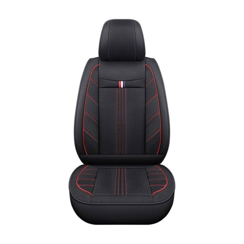 Auto-Sitzbezüge Für FIAT Für Bravo Für Punto Für Panda 500 Atmungsaktive Innen Frau Universal Flachs Auto Sitzbezug Auto-Schonbezug(1Pcs-Black Red) von Feoosvx