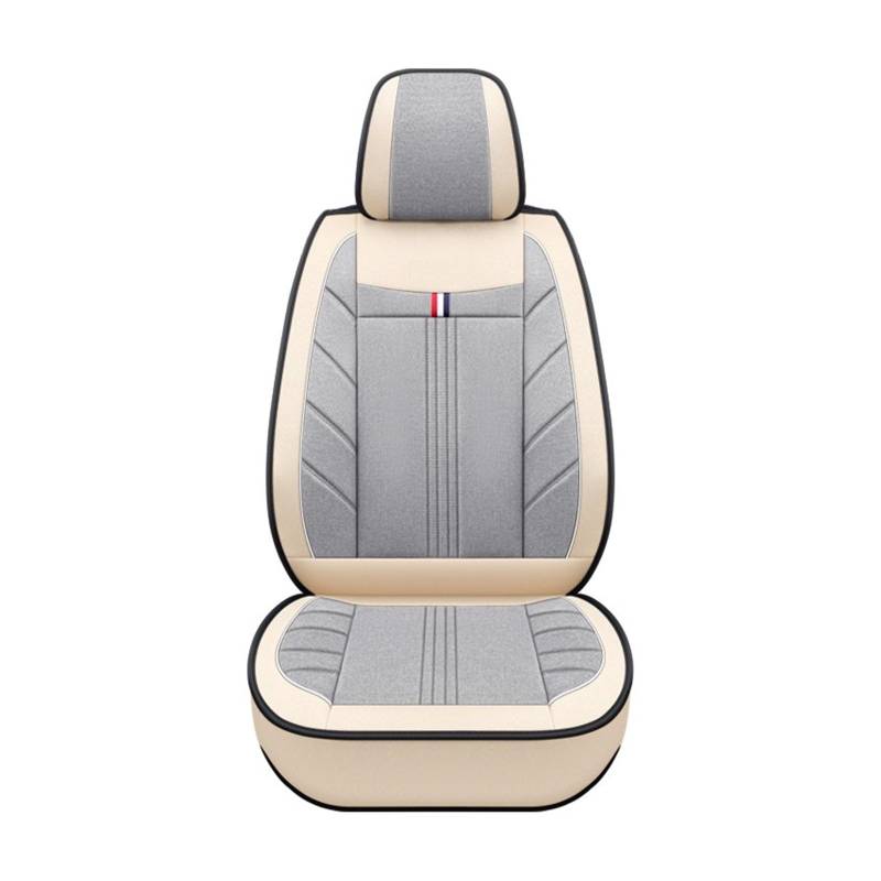 Auto-Sitzbezüge Für FIAT Für Bravo Für Punto Für Panda 500 Atmungsaktive Innen Frau Universal Flachs Auto Sitzbezug Auto-Schonbezug(1Pcs-Gray Beige) von Feoosvx