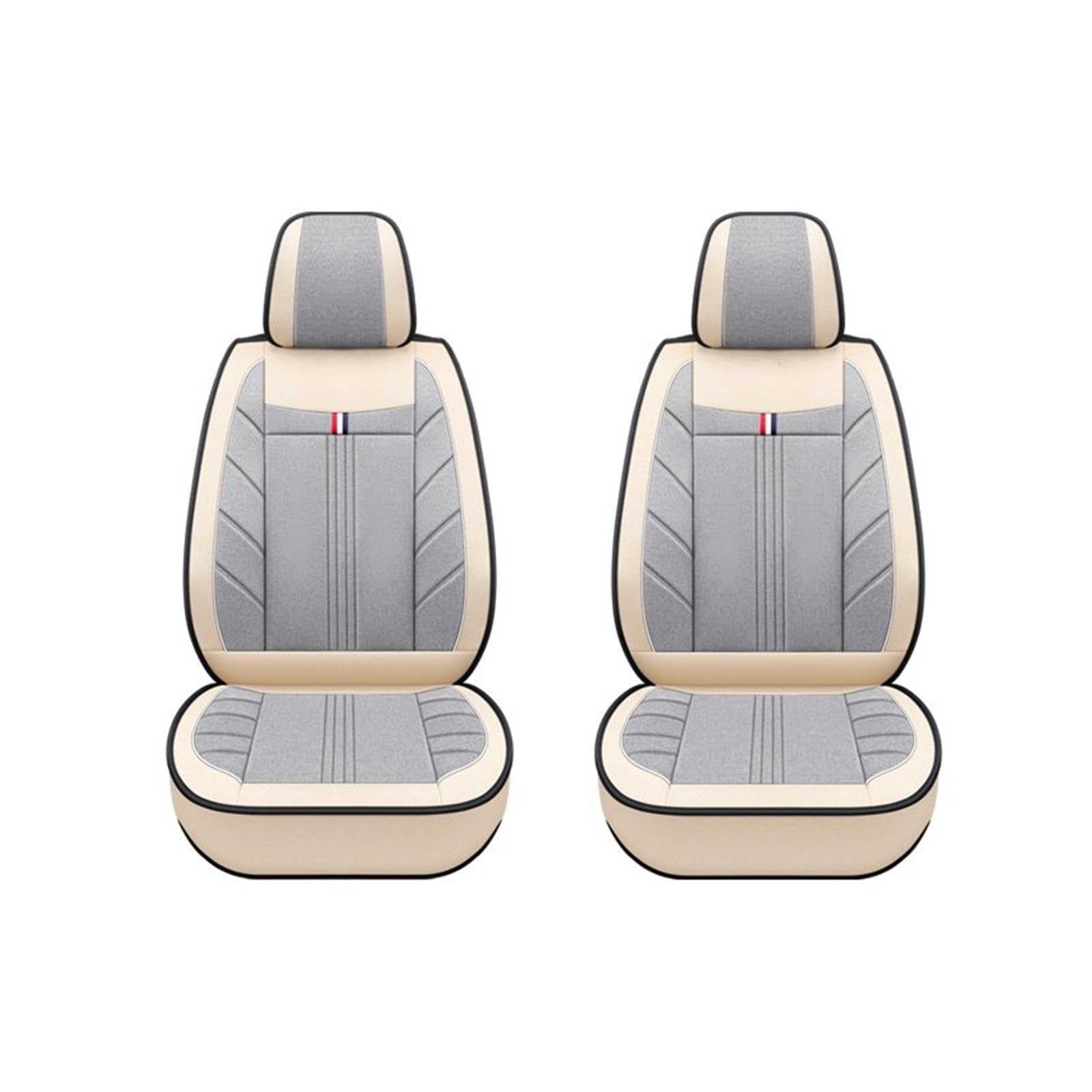 Auto-Sitzbezüge Für FIAT Für Bravo Für Punto Für Panda 500 Atmungsaktive Innen Frau Universal Flachs Auto Sitzbezug Auto-Schonbezug(2Pcs-Gray Beige) von Feoosvx