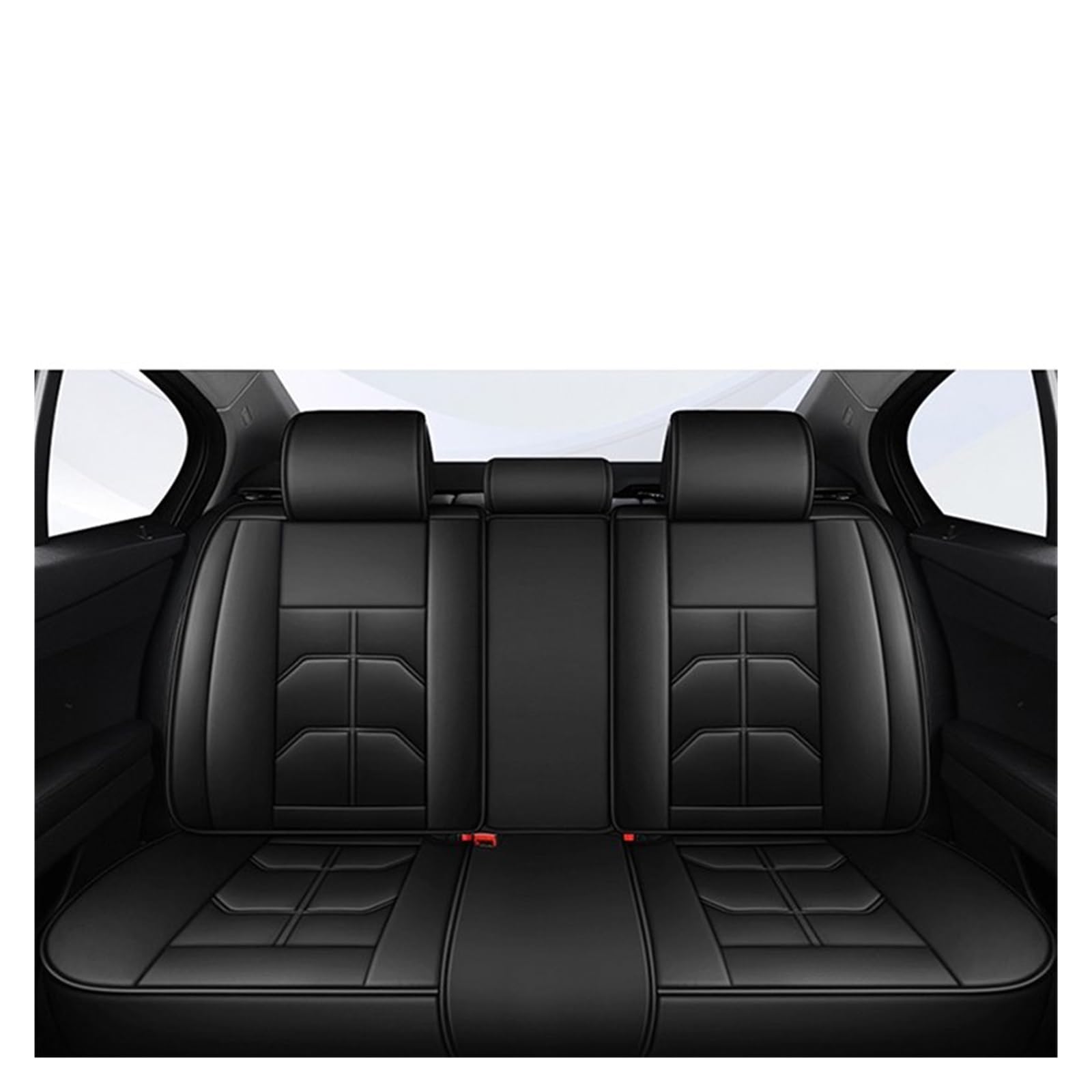 Auto-Sitzbezüge Für Ford Für Focus MK2 Für Edge Für Explorer Für Ecosport Für Escape Für Ausflug Für Everest Universal Auto Sitz Abdeckung Auto-Schonbezug(Black Rear Row) von Feoosvx