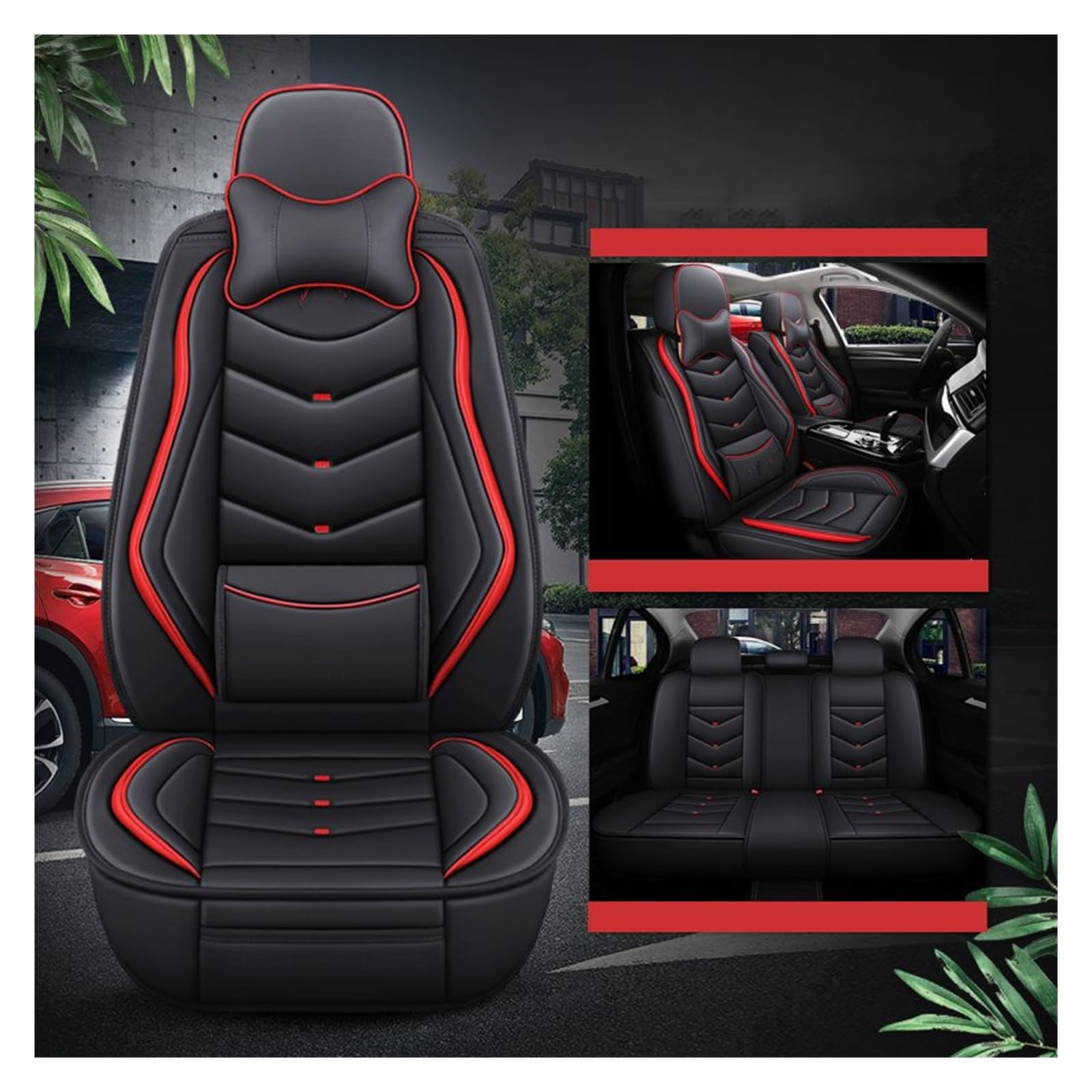 Auto-Sitzbezüge Für Haval F7 H6 F7x H2 Für Jolion Für Degro Auto Sitz Abdeckung Universal Leder Auto Zubehör Auto-Schonbezug(Color 11) von Feoosvx