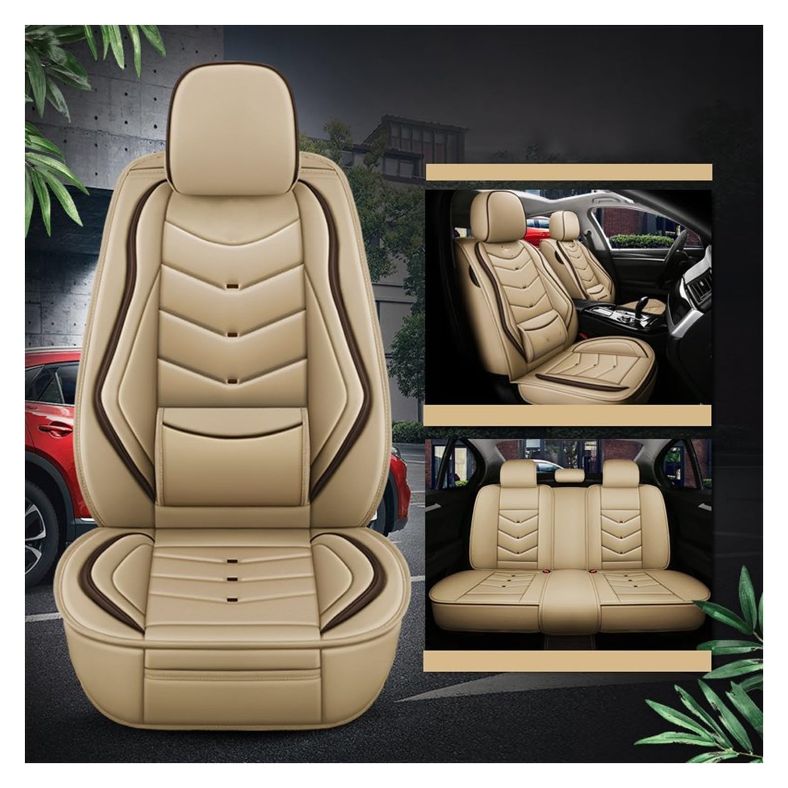 Auto-Sitzbezüge Für Haval F7 H6 F7x H2 Für Jolion Für Degro Auto Sitz Abdeckung Universal Leder Auto Zubehör Auto-Schonbezug(Color 2) von Feoosvx