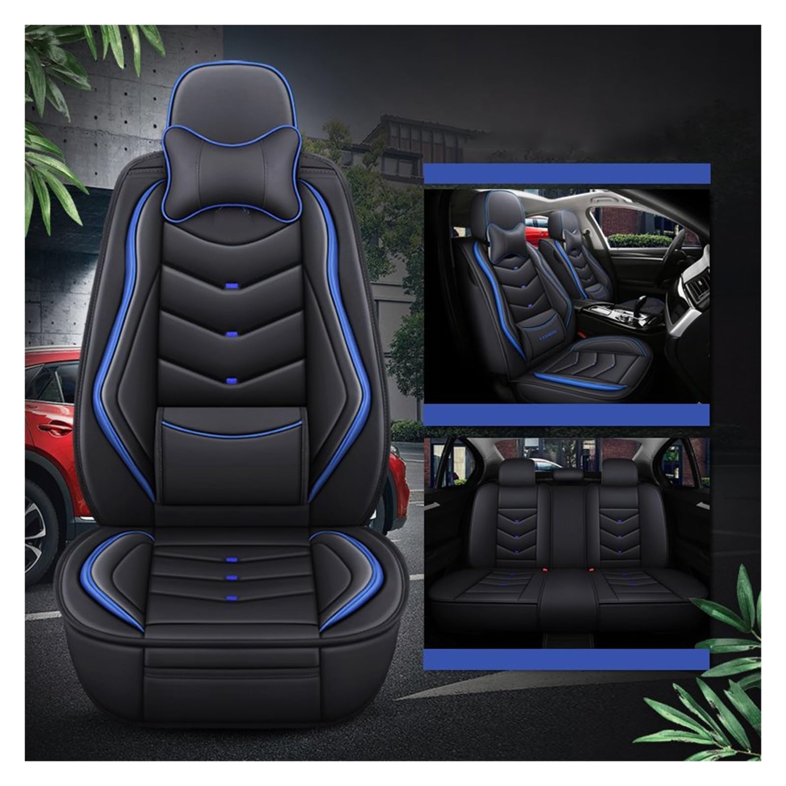 Auto-Sitzbezüge Für Haval F7 H6 F7x H2 Für Jolion Für Degro Auto Sitz Abdeckung Universal Leder Auto Zubehör Auto-Schonbezug(Color 7) von Feoosvx