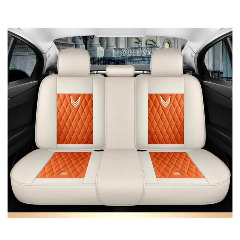 Auto-Sitzbezüge Für Hyundai Für Accent Für Santa Für Creta Für Tucson 2019 Für Kona Für Getz IX35 IX25 I40 Für Ioniq Autositzbezüge Auto-Schonbezug(Beige Orange Rear) von Feoosvx