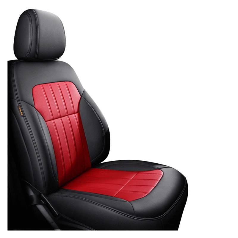 Auto-Sitzbezüge Für Hyundai Für Tucson 2022 I30 Ix35 I40 Für Kona Für Coupe Für Sonata Für Santafe Für Accent Auto Sitzbezüge Leder Auto-Schonbezug(1Pcs-Black Red) von Feoosvx