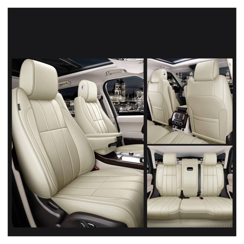 Auto-Sitzbezüge Für Land Für Rover Für Discovery Für Range Für Rover Für Evoque Sport Auto Zubehör Sitzbezüge Vollen Satz Leder Auto-Schonbezug(Beige) von Feoosvx