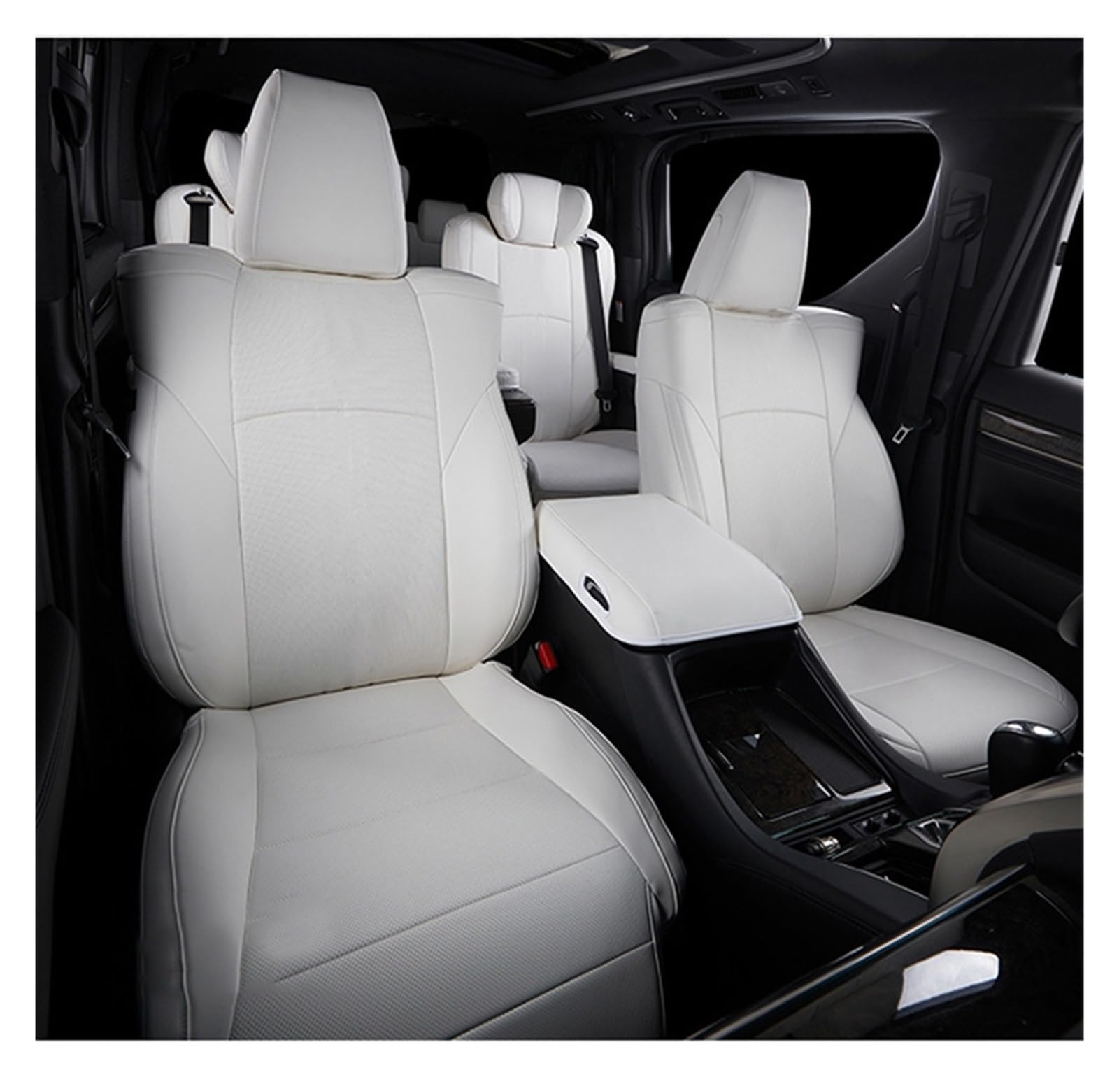 Auto-Sitzbezüge Für Land Für Rover Für Discovery Für Range Für Rover Für Evoque Sport Auto Zubehör Sitzbezüge Vollen Satz Leder Auto-Schonbezug(Ivory White) von Feoosvx