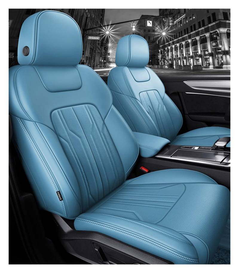 Auto-Sitzbezüge Für Land Für Rover Für Discovery Für Range Für Rover Für Evoque Sport Auto Zubehör Sitzbezüge Vollen Satz Leder Auto-Schonbezug(Sky Blue) von Feoosvx