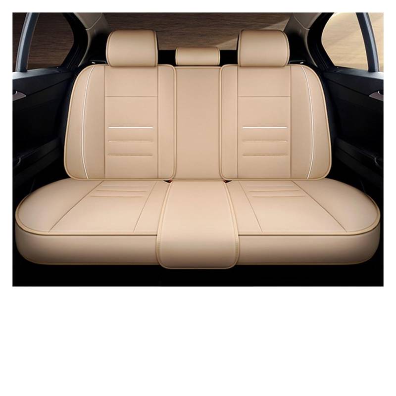 Auto-Sitzbezüge Für Land Für Rover Für Freelander 1 2 Für Defender Für Entdeckung 2 Auto Sitz Abdeckung Universelle wasserdichte Leder Auto Zubehör Auto-Schonbezug(Rear Seats-Beige) von Feoosvx