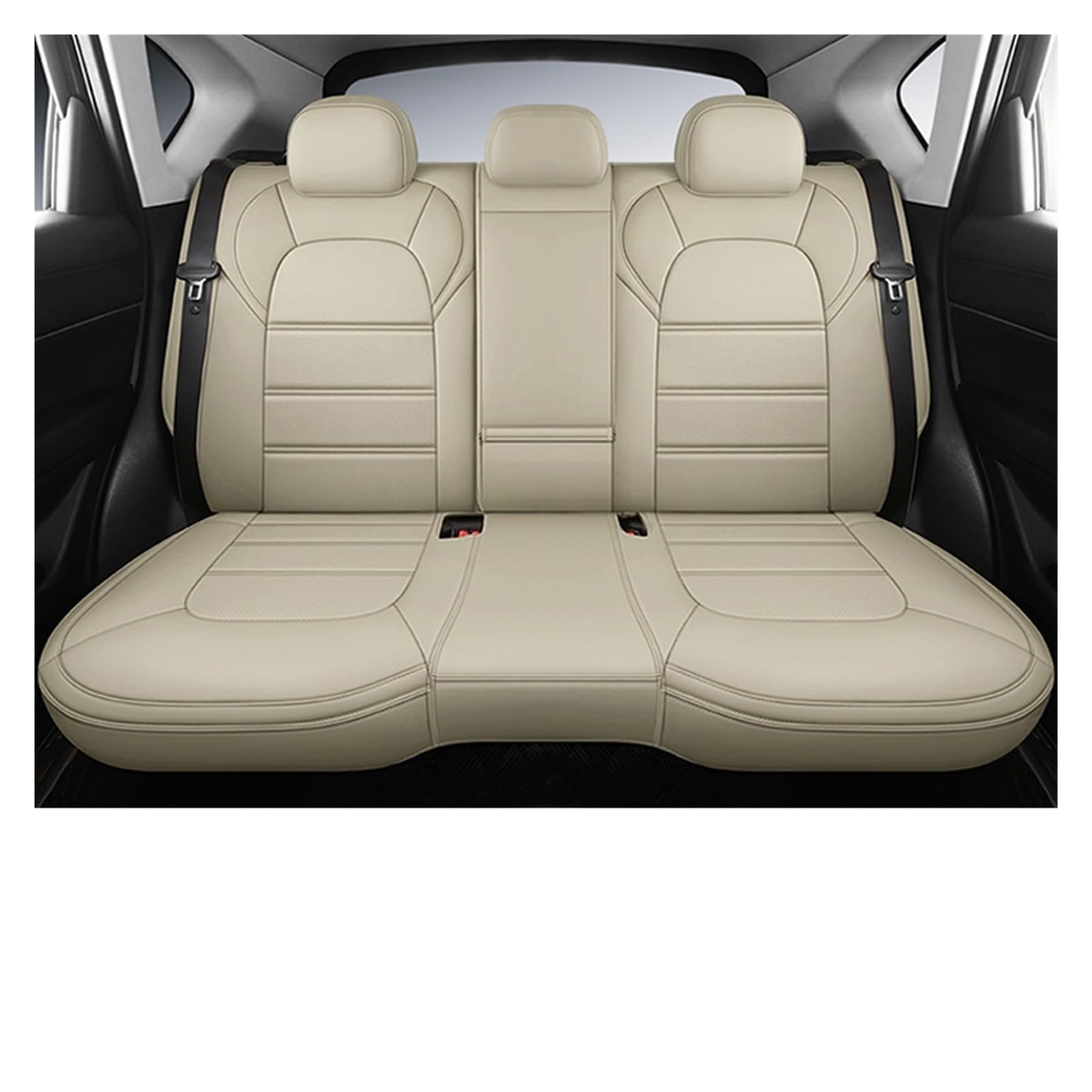 Auto-Sitzbezüge Für Mini Für Cooper R56 R53 R50 R60 Für Paceman Für Clubman Für Coupe Für Countryman Autositzbezüge Leder Auto-Schonbezug(Rear Seats-Beige) von Feoosvx