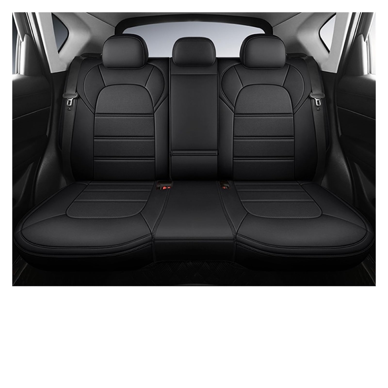 Auto-Sitzbezüge Für Mini Für Cooper R56 R53 R50 R60 Für Paceman Für Clubman Für Coupe Für Countryman Autositzbezüge Leder Auto-Schonbezug(Rear Seats-Black) von Feoosvx