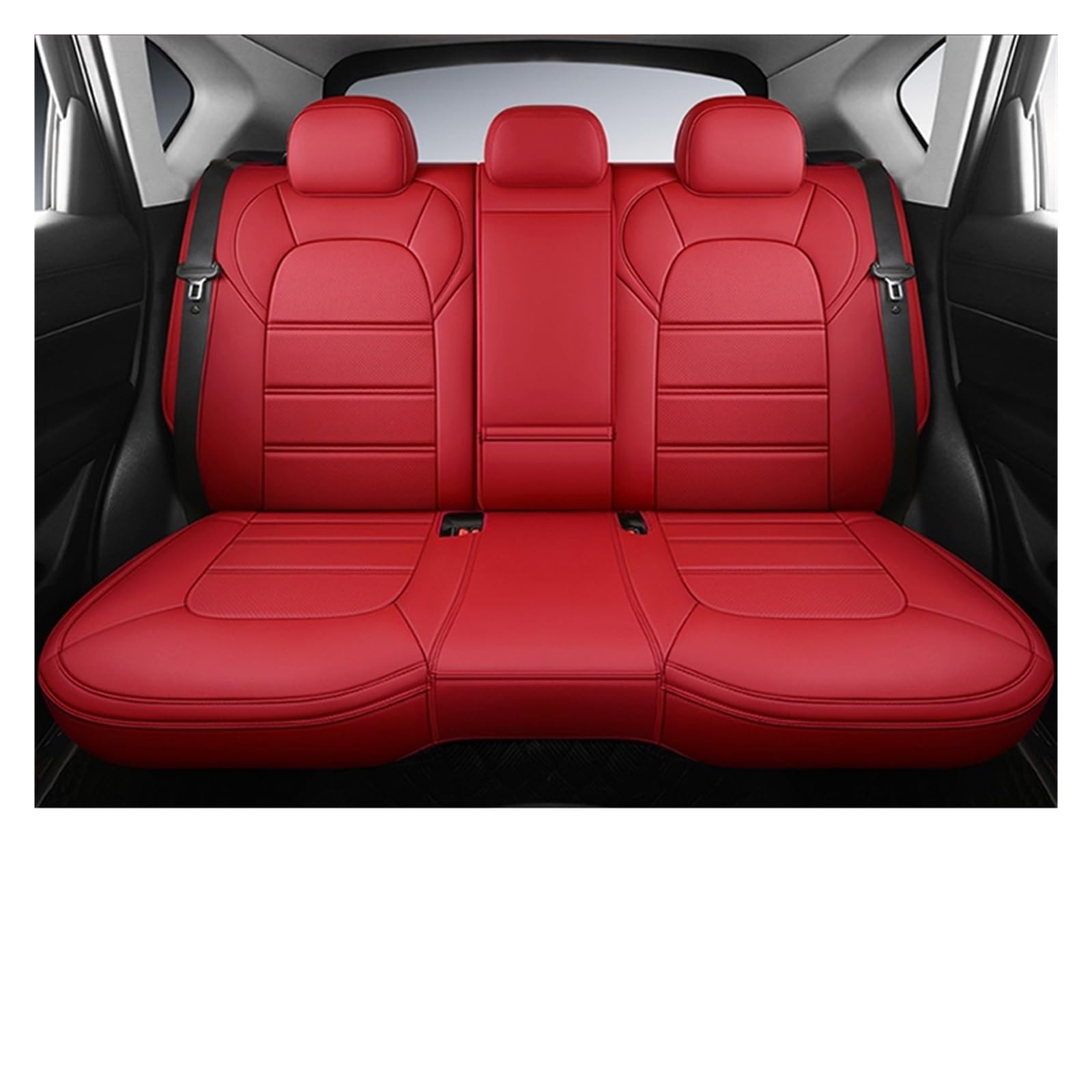 Auto-Sitzbezüge Für Mini Für Cooper R56 R53 R50 R60 Für Paceman Für Clubman Für Coupe Für Countryman Autositzbezüge Leder Auto-Schonbezug(Rear Seats-Red) von Feoosvx