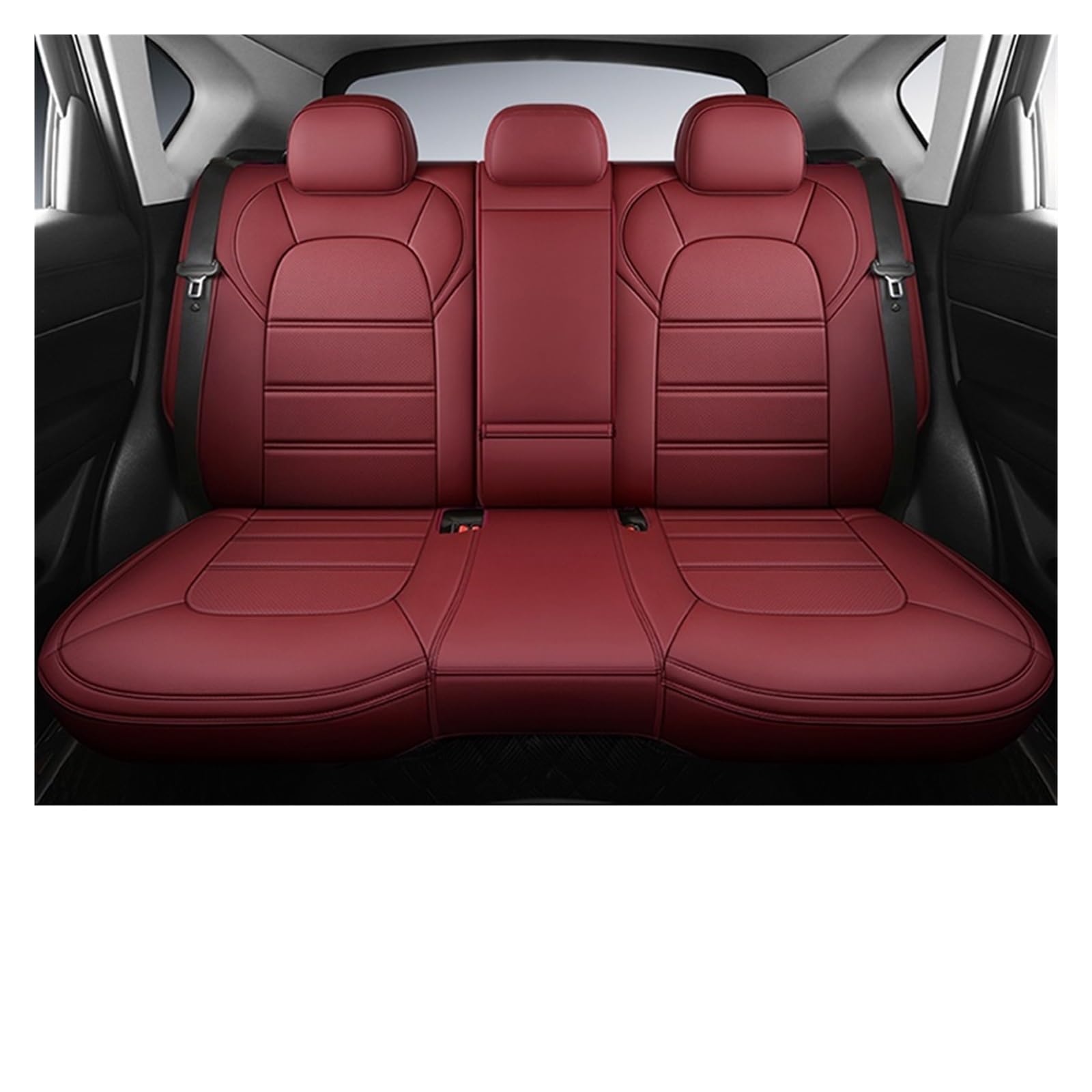 Auto-Sitzbezüge Für Mini Für Cooper R56 R53 R50 R60 Für Paceman Für Clubman Für Coupe Für Countryman Autositzbezüge Leder Auto-Schonbezug(Rear Seats-Wine Red) von Feoosvx