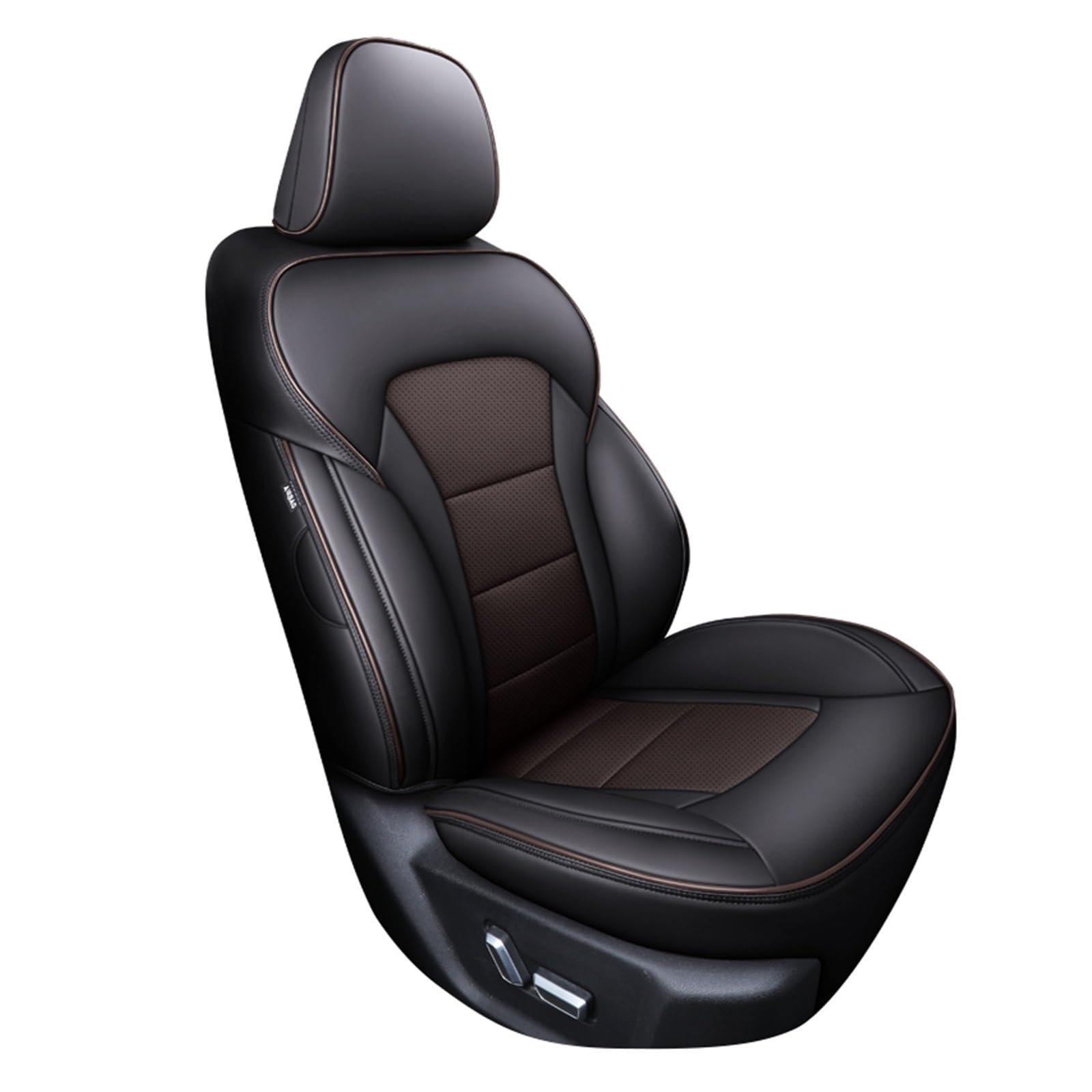 Auto-Sitzbezüge Für Mini Für Countryman Für Cooper R56 F56 Für Paceman Für Clubman Auto Sitz Abdeckung Anti-Slip Auto Innen Zubehör Auto-Schonbezug(1Pc-Black Coffee) von Feoosvx