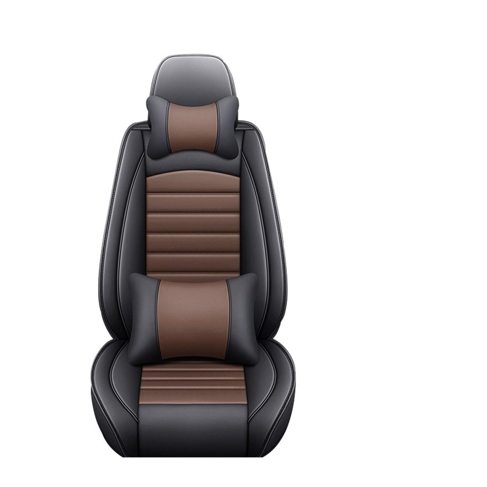 Auto-Sitzbezüge Für Nissan D22 Für GT-R Für Fuga Für Quest Für GENISS Für Qashqai Für Murano Für März Universal Auto Leder Sitzbezug Auto-Schonbezug(BlackCoffee Pillow) von Feoosvx