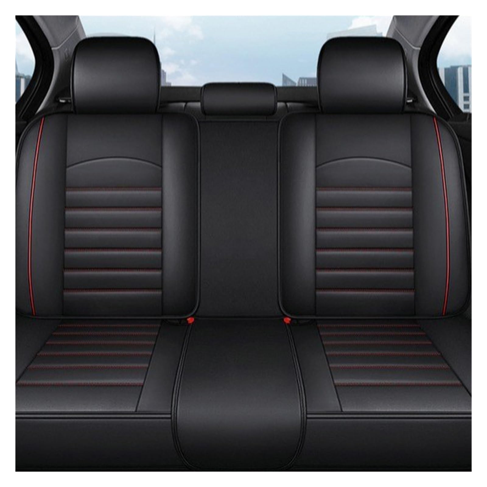 Auto-Sitzbezüge Für Sandero Für Stepway Für Megane Für Clio Für TWINGO Für KOLEO Für Duster All Inclusive Auto Leder Sitzbezug Auto-Schonbezug(Rear seat Cover A) von Feoosvx