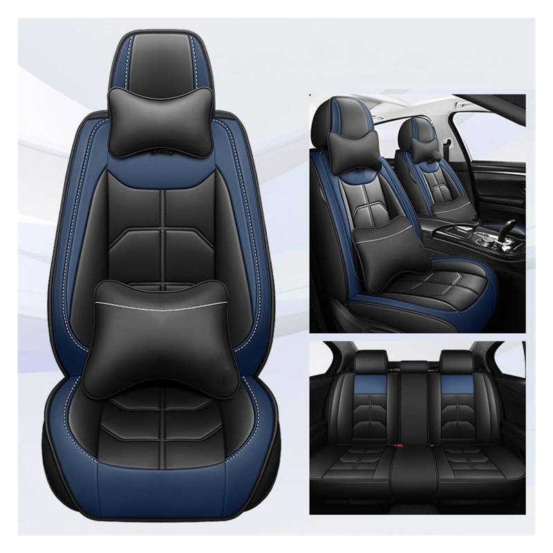 Auto-Sitzbezüge Für Sitz Für Leon Für Arona Für Ateca Für Tarraco Für Ibiza Für Alhambra Alle Automodelle Universal Auto Sitzbezug Auto-Schonbezug(Black Blue 5 Seat A) von Feoosvx