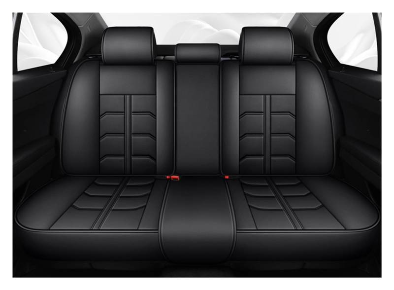 Auto-Sitzbezüge Für Skoda Für Superb 3 Für Octavia 2 Für Fabia Für Kodiaq Universal Auto Sitz Abdeckung wasserdichte Leder Auto Zubehör Auto-Schonbezug(Rear Seats-Black) von Feoosvx