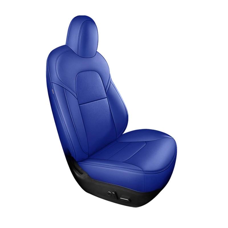 Auto-Sitzbezüge Für Tesla Für Modell Y 3 Custom Fit Auto Sitz Abdeckung Zubehör Voll Leder Für 5 Sitze Modell Auto-Schonbezug(Blue) von Feoosvx