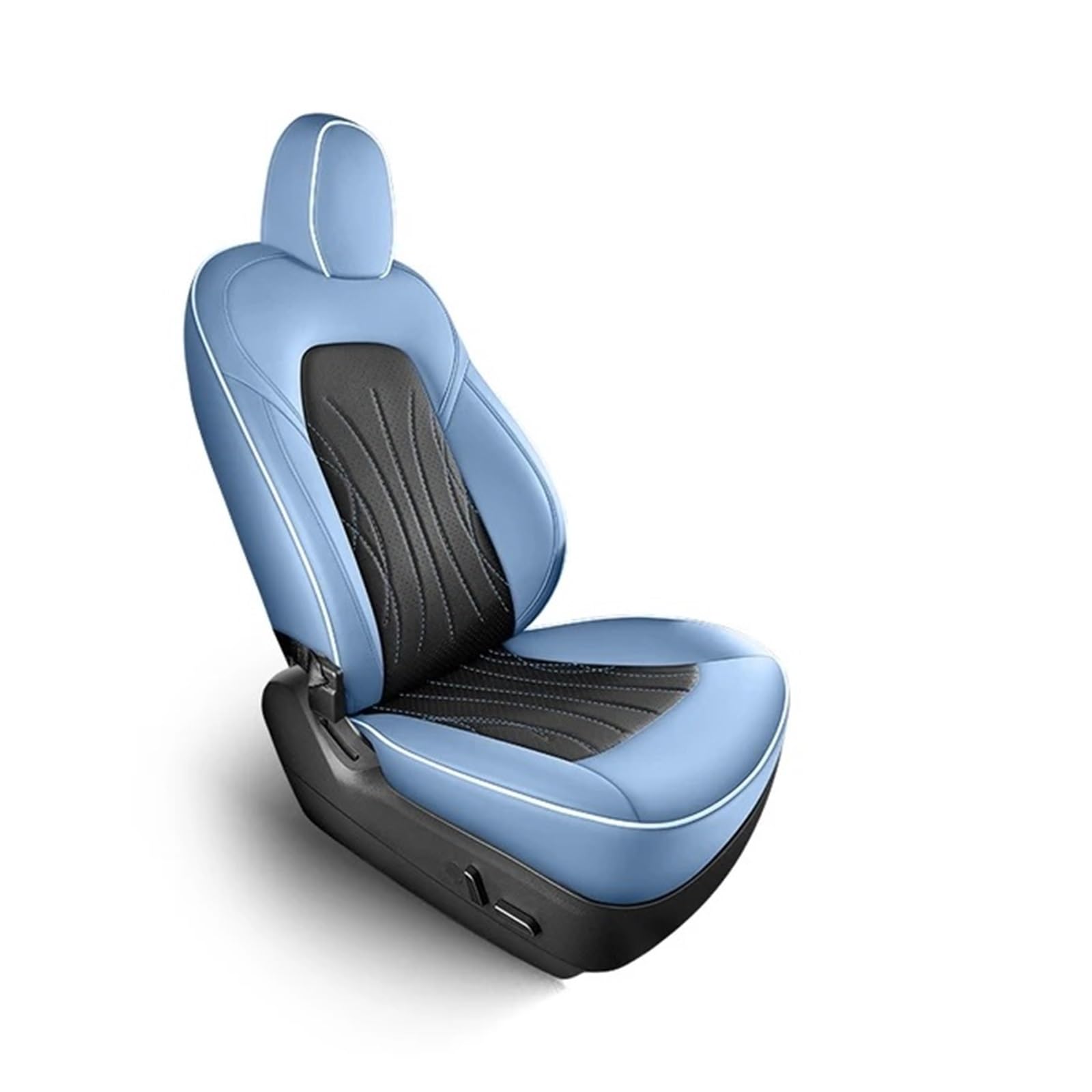 Auto-Sitzbezüge Für Tesla Für Modell Y Für Modell 3 Volle Surround Abdeckung 10 Fans Belüftung Sitz Abdeckung Für Einen Sitz Auto-Schonbezug(Blue Black A,2Pcs Passenger) von Feoosvx