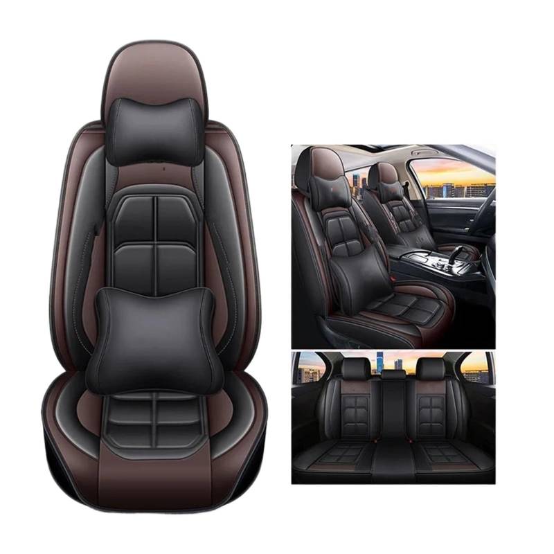 Auto-Sitzbezüge Für Toyota Für C-hr Für Rav4 Für Corolla Für Toyota Für Land Für Cruiser Alle Modelle Allgemeine Leder Auto Sitzbezug Auto-Schonbezug(Black Coffee Pillow) von Feoosvx