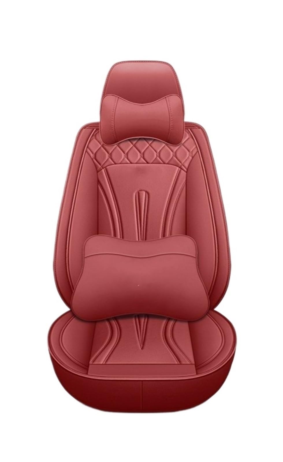 Auto-Sitzbezüge Für Toyota Für Corolla Für Camry Für Rav4 Für Auris Für Prius Universal Set Von 5 Sitz Auto Leder Sitzbezüge Auto-Schonbezug(Wine red pilow) von Feoosvx