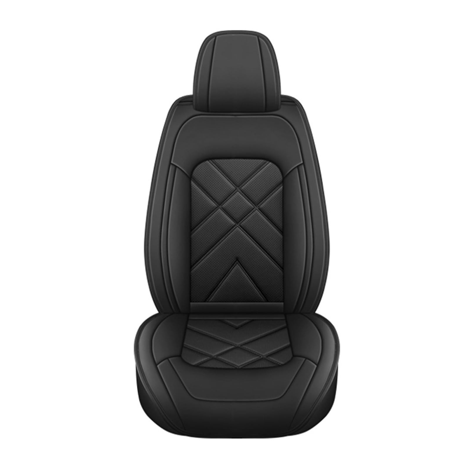 Auto-Sitzbezüge PU-Leder-Autositzbezug Universeller Vordersitzbezug Geteilter Rückbankbezug Für Die Ganze Saison Auto-Schonbezug(Black Front Seat) von Feoosvx