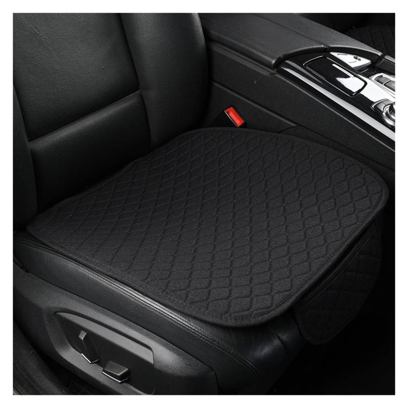 Auto-Sitzbezüge Sommer Auto Sitz Abdeckung Protector Leinen Vorne Hinten Zurück Full Set Kissen Flachs Pad Matte Rückenlehne Auto Zubehör Innen Auto-Schonbezug(1 Black pad) von Feoosvx