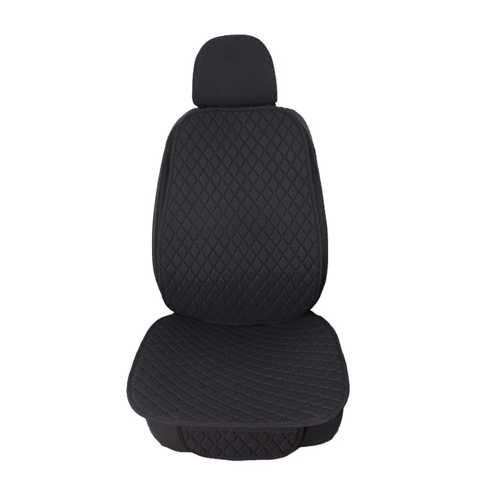 Auto-Sitzbezüge Sommer Auto Sitz Abdeckung Protector Leinen Vorne Hinten Zurück Full Set Kissen Flachs Pad Matte Rückenlehne Auto Zubehör Innen Auto-Schonbezug(1seat Black) von Feoosvx