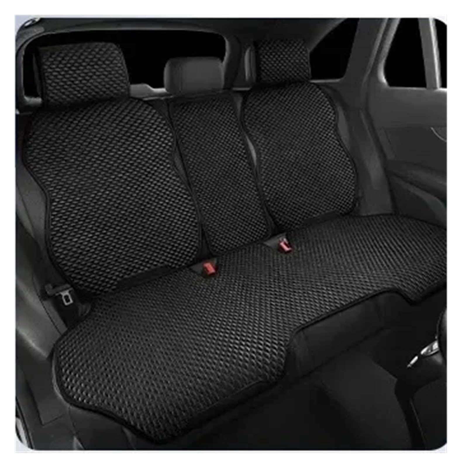 Auto-Sitzbezüge Universal Auto Sitz Abdeckung Vier Saison Auto EIS Seide Atmungsaktive Sitzbezüge Für Auto Kühlen Sitze Abdeckung Schutz Auto-Schonbezug(Black Back seat Set) von Feoosvx