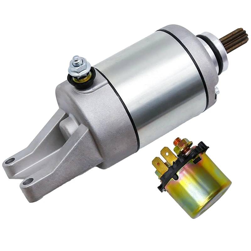 Feoosvx Anlasser Für Kawasaki Für KVF 360 Für Prairie 2003-2008 21163-1328 Motorrad Starter Set SMU0278 41054082 Starter Motor Mit Relais Anlasser Motor von Feoosvx