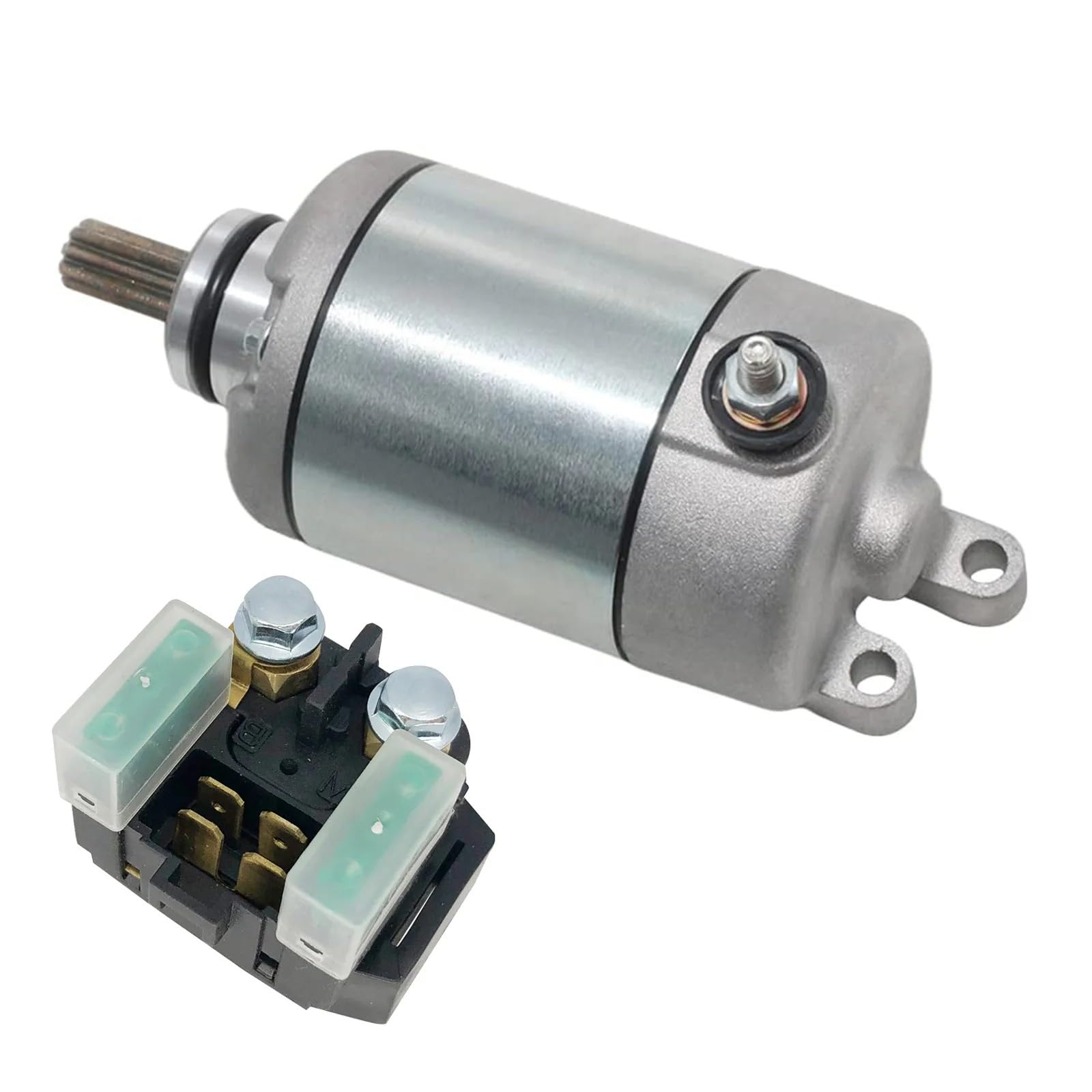 Feoosvx Anlasser Für R6 Für YFZ-R6 Für YZFR6 2006-2016 OEM: 2C0-81890-00 2C0-81940-00 Motorrad Elektrische Motor Set Starter Motor Und Relais Anlasser Motor von Feoosvx