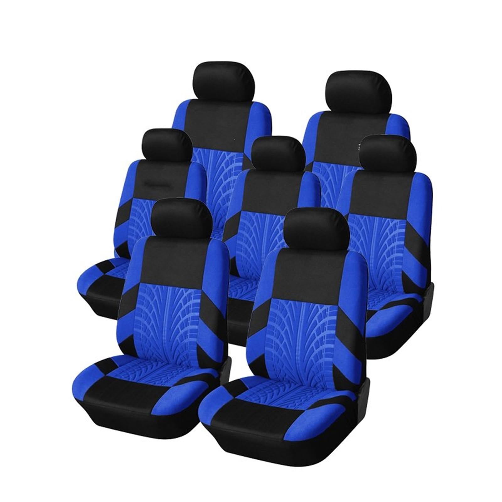 Feoosvx Auto-Sitzbezüge 7PCS Universal-Autositzbezug Reifeneinkerbung Autositzbezug Passend Für Autos LKWs Und SUVs Automotive Interior Auto-Schonbezug(Blue) von Feoosvx