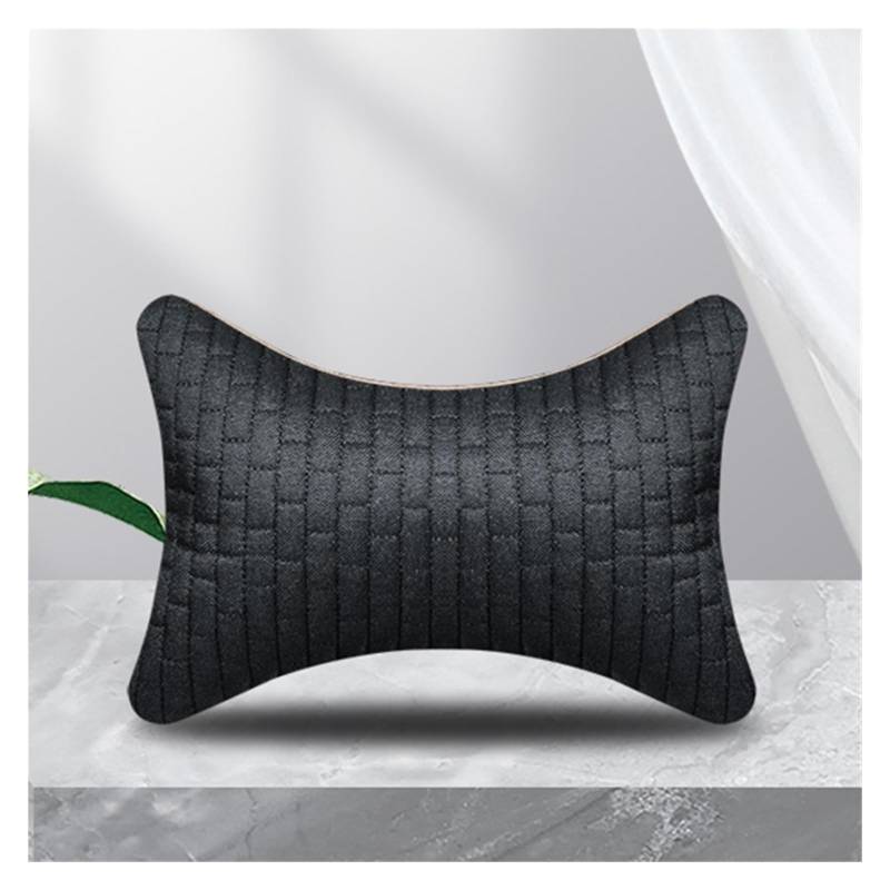 Feoosvx Auto-Sitzbezüge Auto Sitz Abdeckung Vorne Hinten Zurück Flachs Sitzkissen Leinen Automobil Sitz Rückenlehne Protector Pad Auto Abdeckungen Matte Schützen Auto-Schonbezug(1 Black Pillow) von Feoosvx