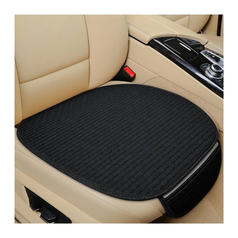 Feoosvx Auto-Sitzbezüge Auto Sitz Abdeckung Vorne Hinten Zurück Flachs Sitzkissen Leinen Automobil Sitz Rückenlehne Protector Pad Auto Abdeckungen Matte Schützen Auto-Schonbezug(1 Black pad) von Feoosvx