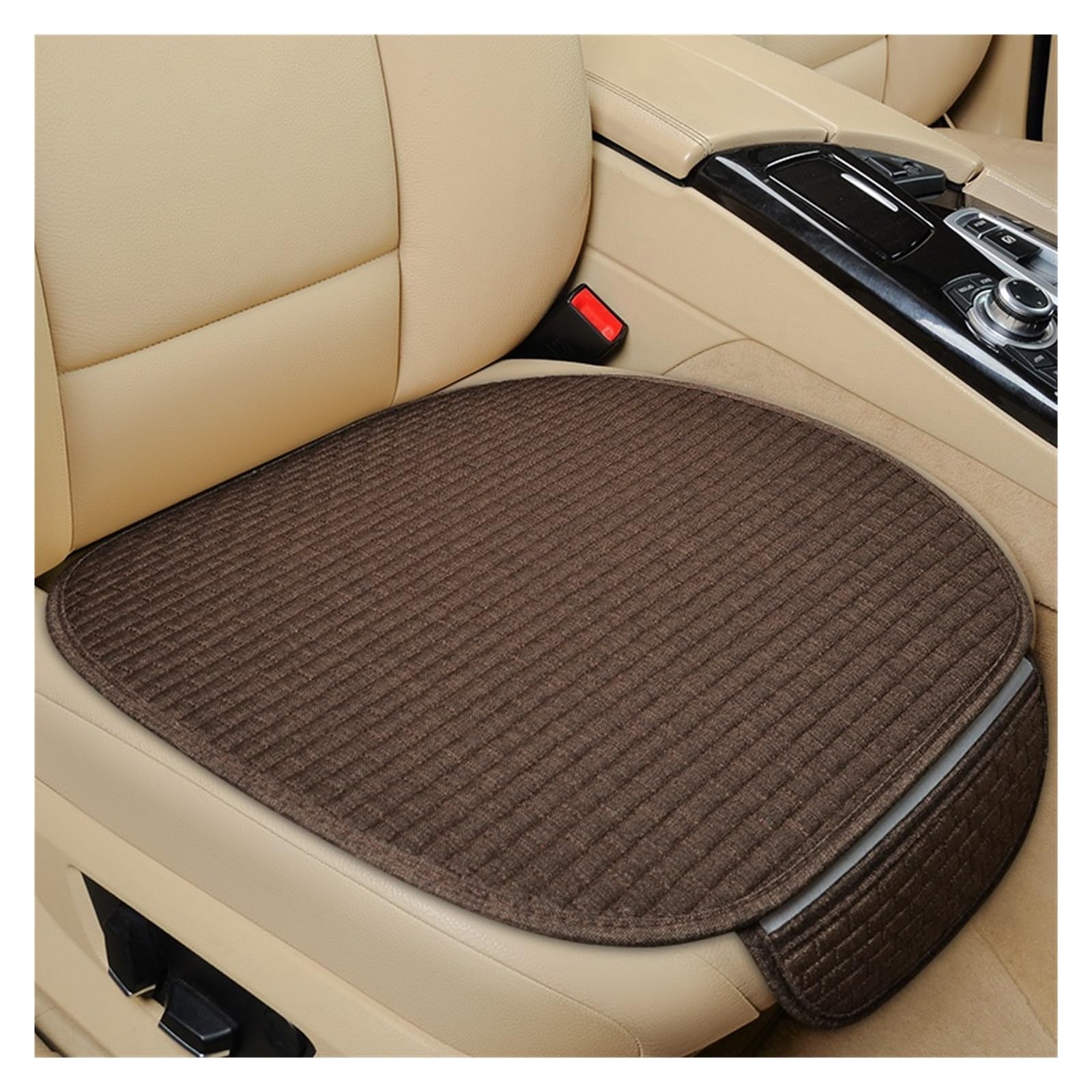 Feoosvx Auto-Sitzbezüge Auto Sitz Abdeckung Vorne Hinten Zurück Flachs Sitzkissen Leinen Automobil Sitz Rückenlehne Protector Pad Auto Abdeckungen Matte Schützen Auto-Schonbezug(1 Coffee pad) von Feoosvx