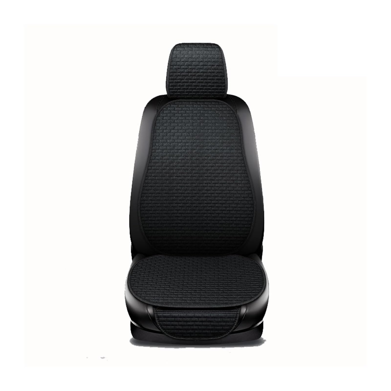 Feoosvx Auto-Sitzbezüge Auto Sitz Abdeckung Vorne Hinten Zurück Flachs Sitzkissen Leinen Automobil Sitz Rückenlehne Protector Pad Auto Abdeckungen Matte Schützen Auto-Schonbezug(1 seat Black) von Feoosvx