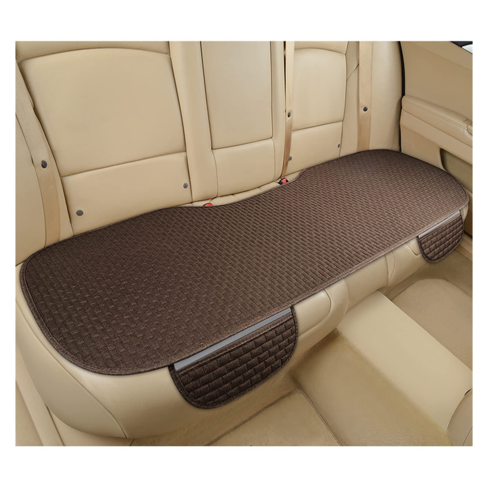 Feoosvx Auto-Sitzbezüge Autositzbezug Vorne/hinten/komplettes Set, Wählen Sie Autositzschutzkissen, Leinenstoff, Universalgröße, rutschfest Auto-Schonbezug(1 Coffee Rear) von Feoosvx