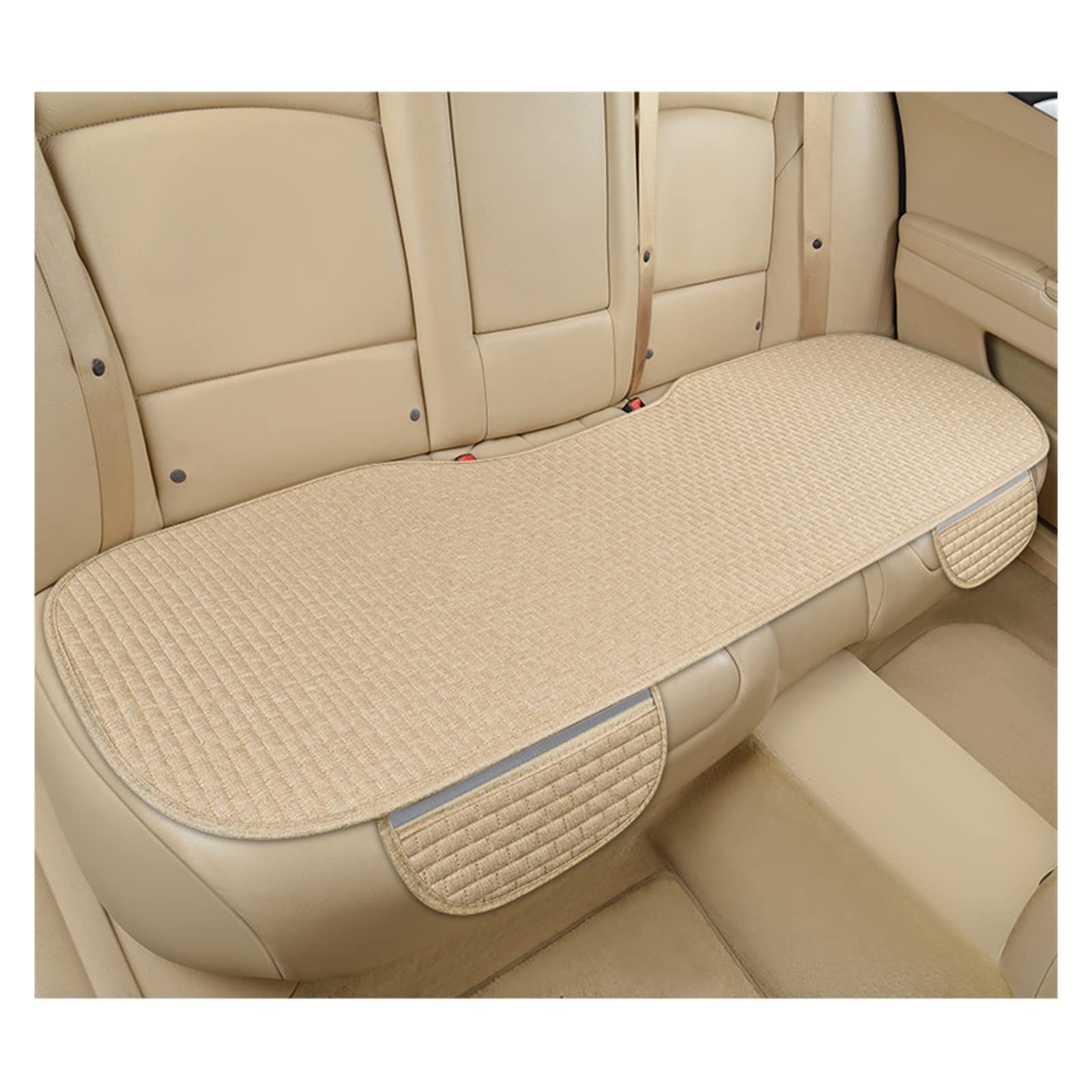 Feoosvx Auto-Sitzbezüge Autositzbezug Vorne/hinten/komplettes Set, Wählen Sie Autositzschutzkissen, Leinenstoff, Universalgröße, rutschfest Auto-Schonbezug(1 beige Rear) von Feoosvx