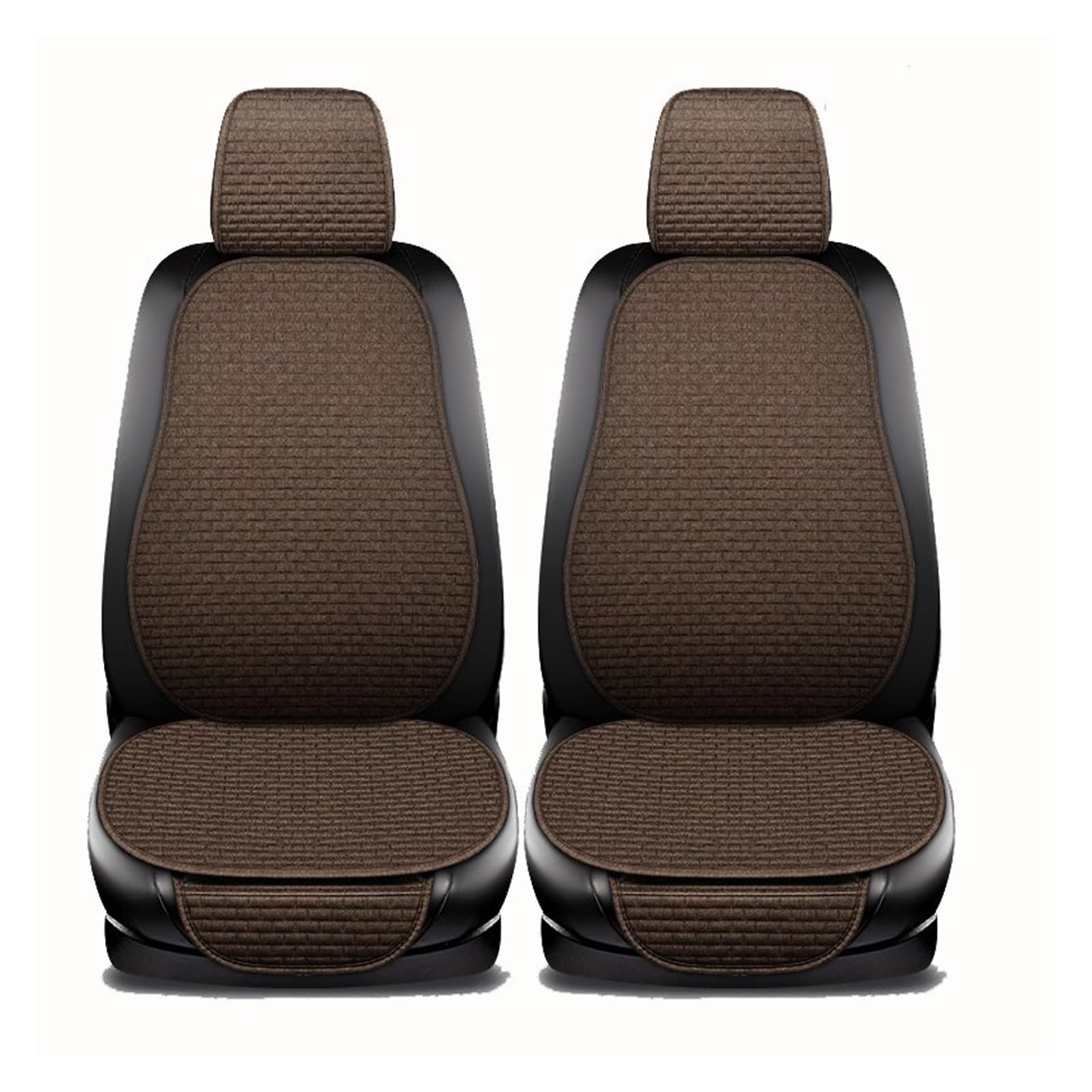 Feoosvx Auto-Sitzbezüge Autositzbezug Vorne/hinten/komplettes Set, Wählen Sie Autositzschutzkissen, Leinenstoff, Universalgröße, rutschfest Auto-Schonbezug(2 Seats Coffee) von Feoosvx